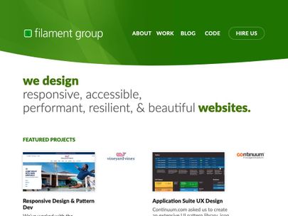 Screenshot of https://www.filamentgroup.com/