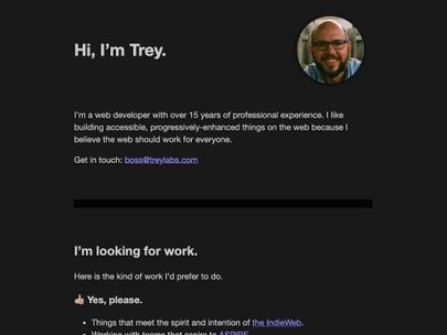 Screenshot of https://hire.treypiepmeier.com/