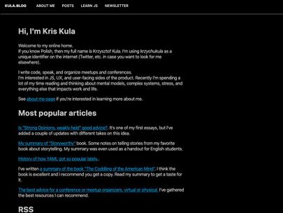 Screenshot of https://kula.blog